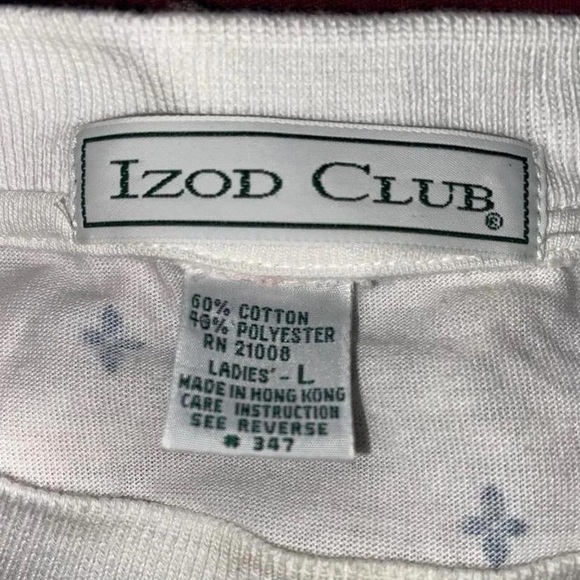 Chic White and Navy Women's Short Sleeve Top - Picture 3 of 3